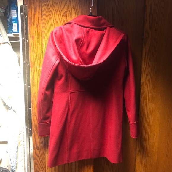 Michael Kors Red Gold Zipper Pea Coat Sz 2p - Picture 4 of 10